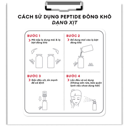 BỘT PEPTIDE ĐÔNG KHÔ VÀ DUNG DỊCH HOẠT HÓA PHỤC HỒI DA ĐA TẦNG