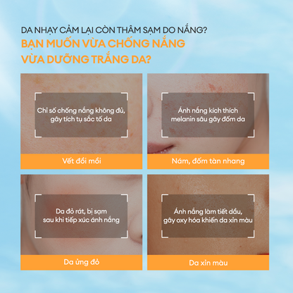 KEM CHỐNG NẮNG DƯỠNG TRẮNG MỜ THÂM SẠM