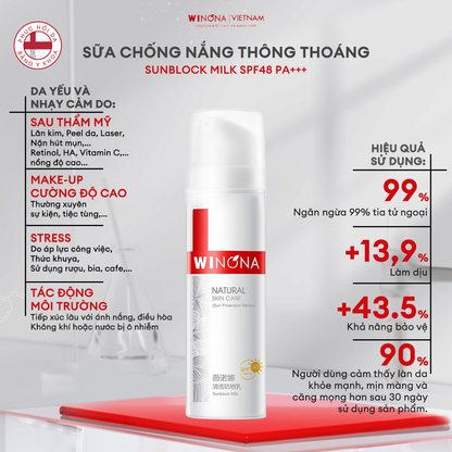 Sữa Chống Nắng Thông Thoáng SPF48PA+++ Winona