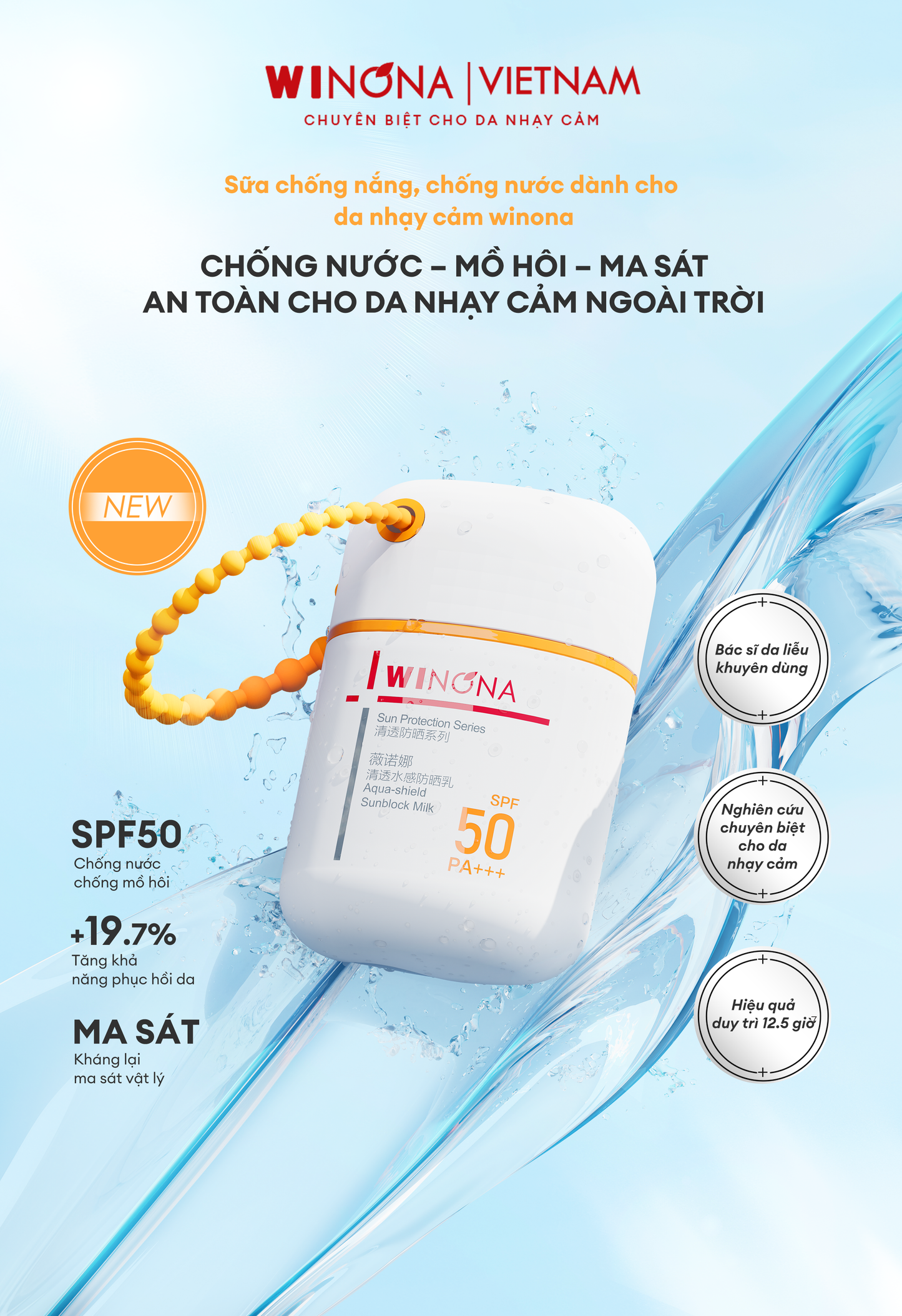 Sữa chống nắng chống nước dành cho da nhạy cảm WINONA